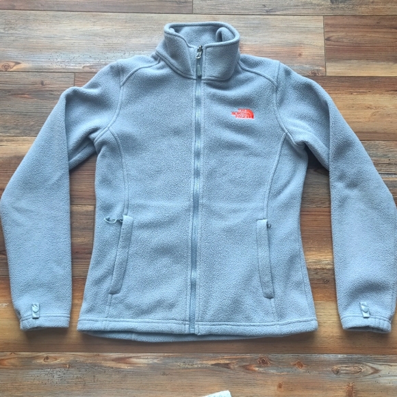 The North Face Women's Fleece Jacket Size Small Gray With Orange Full Zip - Picture 1 of 9